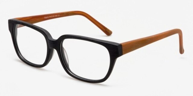 Digora Black AcetateEyeglass Frames from EyeBuyDirect, Angle View
