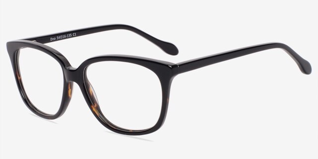 Dno Black & Tortoise AcetateEyeglass Frames from EyeBuyDirect, Angle View