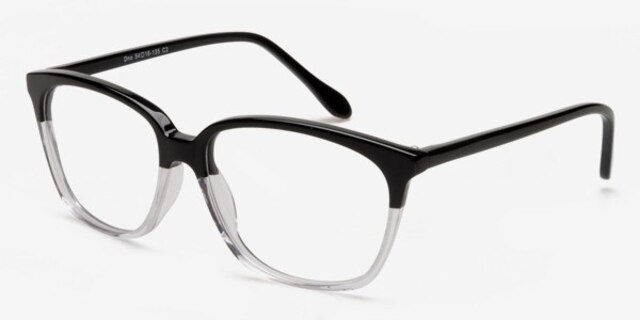 Dno Black & Clear AcetateEyeglass Frames from EyeBuyDirect, Angle View