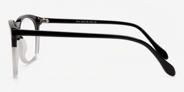 Dno Black & Clear AcetateEyeglass Frames from EyeBuyDirect, Side View
