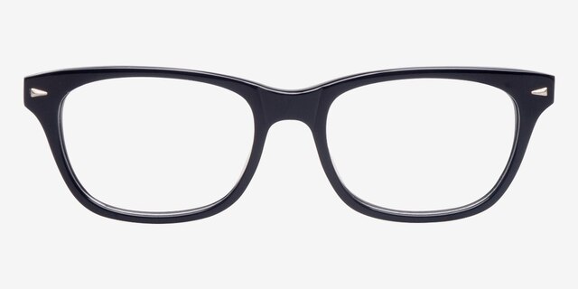 Retro09 Black AcetateEyeglass Frames from EyeBuyDirect, Front View