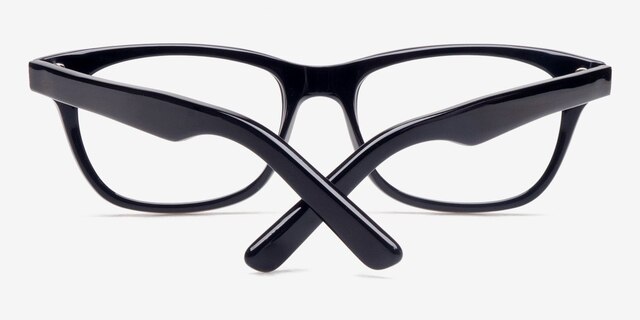 Retro09 Black AcetateEyeglass Frames from EyeBuyDirect, Closed View