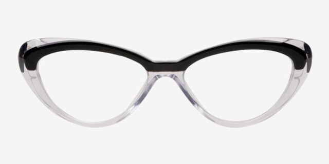 Gryazi Black & Clear AcetateEyeglass Frames from EyeBuyDirect, Front View