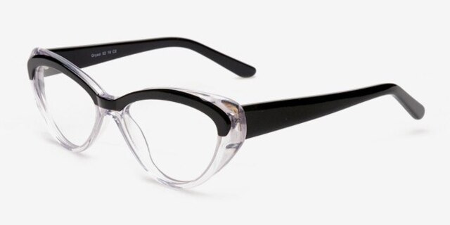 Gryazi Black & Clear AcetateEyeglass Frames from EyeBuyDirect, Angle View
