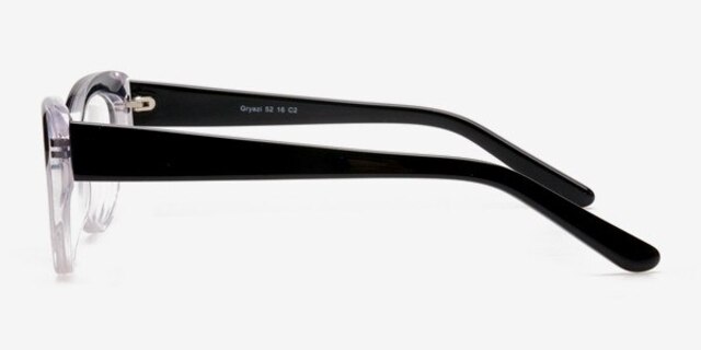 Gryazi Black & Clear AcetateEyeglass Frames from EyeBuyDirect, Side View