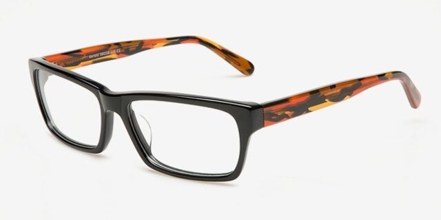 Kartaly Black & Tortoise AcetateEyeglass Frames from EyeBuyDirect, Angle View