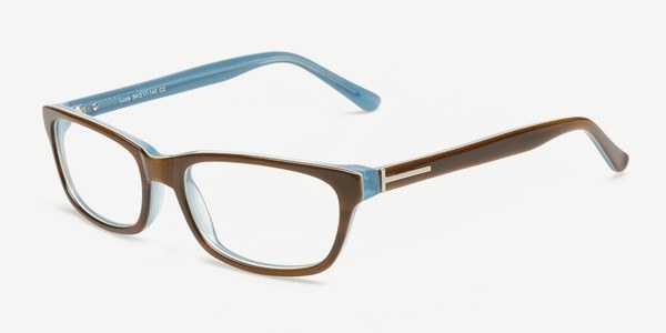 Luza Oval Brown & Blue Glasses for Women | Eyebuydirect
