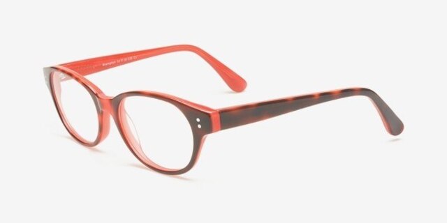Brampton Red AcetateEyeglass Frames from EyeBuyDirect, Angle View