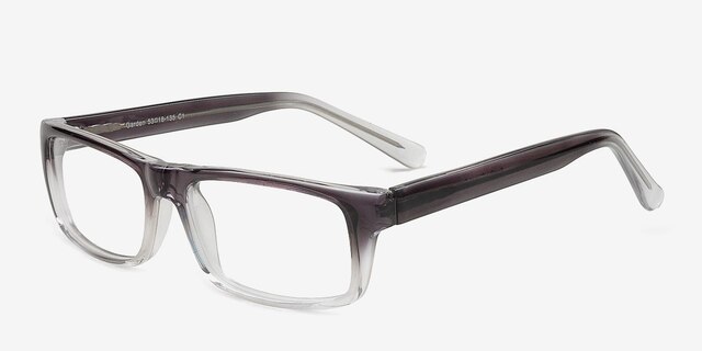 Garden Grey & Clear PlasticEyeglass Frames from EyeBuyDirect, Angle View