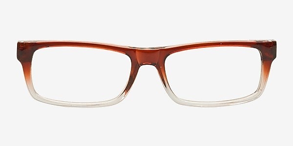 Garden Brown/Clear Plastic Eyeglass Frames