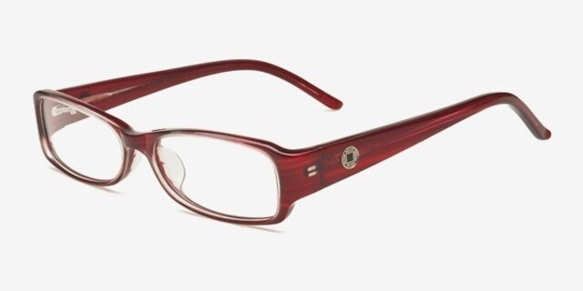 A871 Burgundy AcetateEyeglass Frames from EyeBuyDirect, Angle View