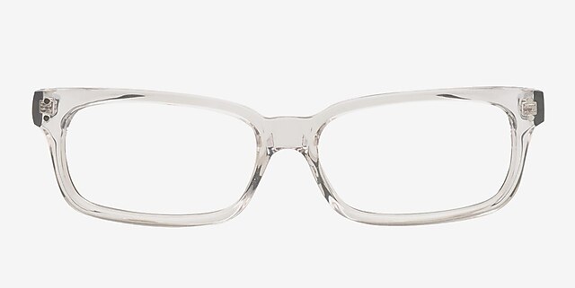 Model 3 Clear & Black AcetateEyeglass Frames from EyeBuyDirect, Front View