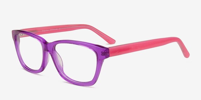Boguchar Purple & Pink AcetateEyeglass Frames from EyeBuyDirect, Angle View
