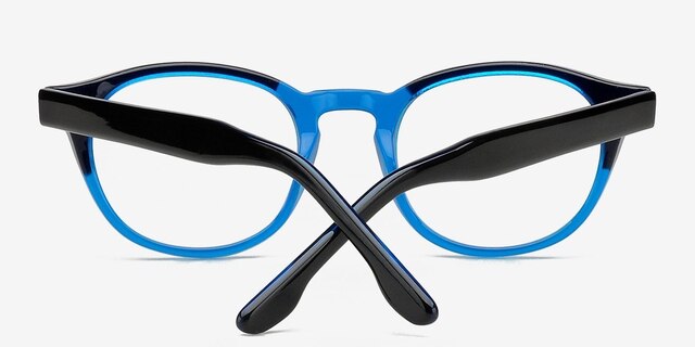 Gudermes Blue & Black AcetateEyeglass Frames from EyeBuyDirect, Closed View