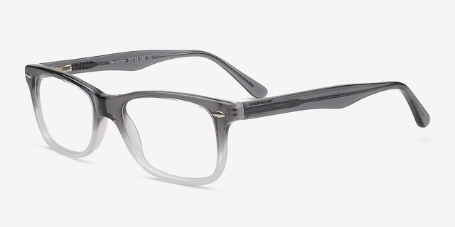 Novorzhev Grey & Clear AcetateEyeglass Frames from EyeBuyDirect, Angle View