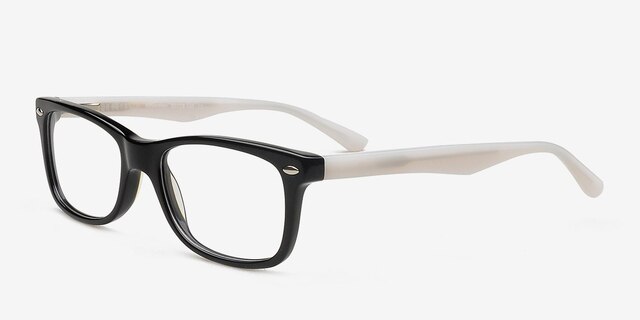 Novorzhev Black AcetateEyeglass Frames from EyeBuyDirect, Angle View