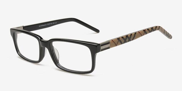 Aznakayevo Black AcetateEyeglass Frames from EyeBuyDirect, Angle View