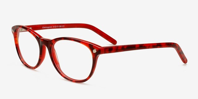 Elektrogorsk Red AcetateEyeglass Frames from EyeBuyDirect, Angle View