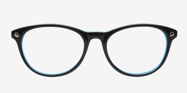 Elektrogorsk Black & Blue AcetateEyeglass Frames from EyeBuyDirect, Front View