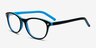 Elektrogorsk Black & Blue AcetateEyeglass Frames from EyeBuyDirect, Angle View