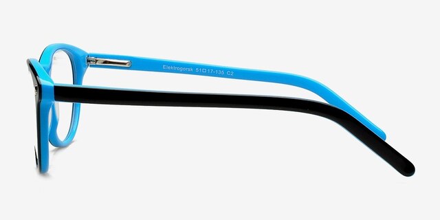 Elektrogorsk Black & Blue AcetateEyeglass Frames from EyeBuyDirect, Side View