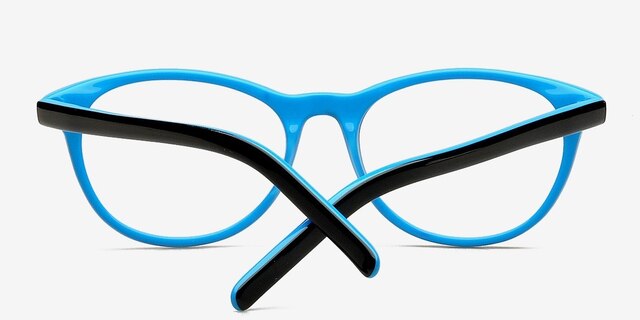 Elektrogorsk Black & Blue AcetateEyeglass Frames from EyeBuyDirect, Closed View