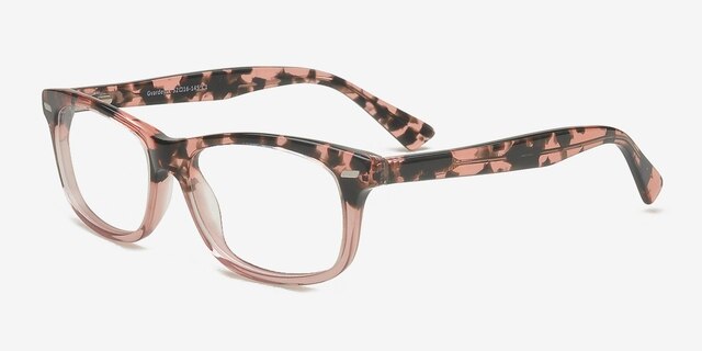 Gvardeysk Pink & Black AcetateEyeglass Frames from EyeBuyDirect, Angle View