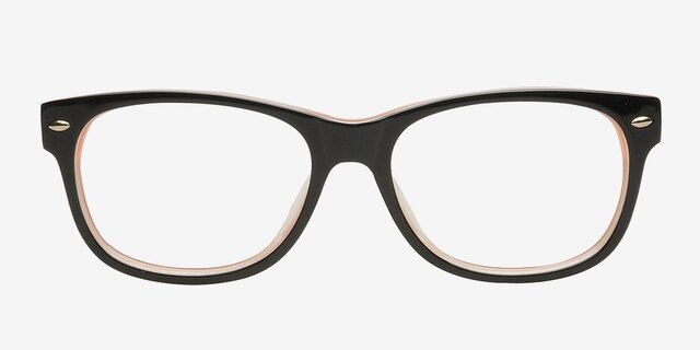 HS2204 Black & Pink AcetateEyeglass Frames from EyeBuyDirect, Front View