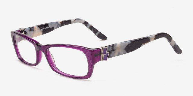 Salda Violet AcétateMontures de lunettes de vue d'EyeBuyDirect, Vue d'Angle