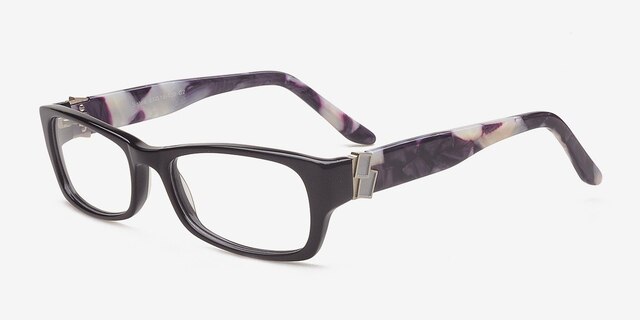 Salda Black AcetateEyeglass Frames from EyeBuyDirect, Angle View