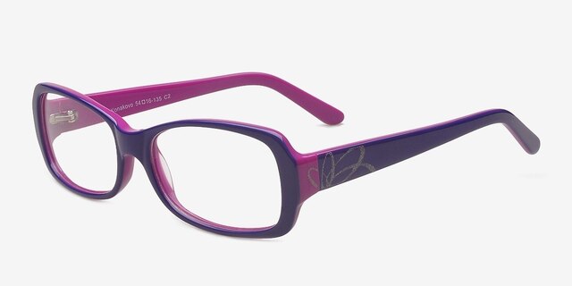 Konakovo Purple AcetateEyeglass Frames from EyeBuyDirect, Angle View