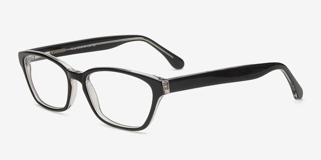 Tura Black AcetateEyeglass Frames from EyeBuyDirect, Angle View