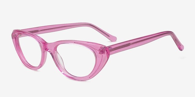 Lyalya Pink AcetateEyeglass Frames from EyeBuyDirect, Angle View