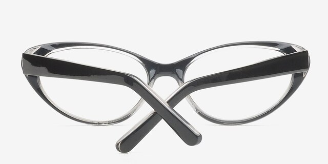 Rossosh Black AcetateEyeglass Frames from EyeBuyDirect, Closed View