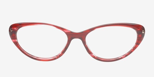 Rossosh Rouge AcétateMontures de lunettes de vue d'EyeBuyDirect, Vue de Face