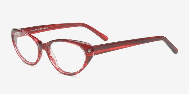 Rossosh Rouge AcétateMontures de lunettes de vue d'EyeBuyDirect, Vue d'Angle