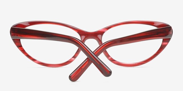 Rossosh Rouge AcétateMontures de lunettes de vue d'EyeBuyDirect, Vue Rapprochée