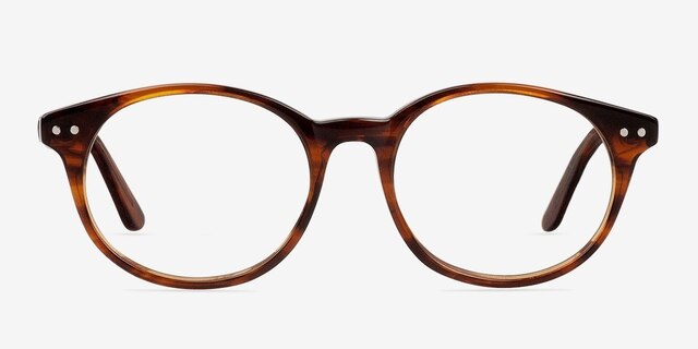 Saratov Brown AcetateEyeglass Frames from EyeBuyDirect, Front View