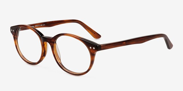 Saratov Brown AcetateEyeglass Frames from EyeBuyDirect, Angle View