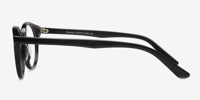 Saratov Black AcetateEyeglass Frames from EyeBuyDirect, Side View
