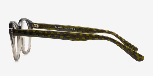 Sertolovo Black & Clear AcetateEyeglass Frames from EyeBuyDirect, Side View