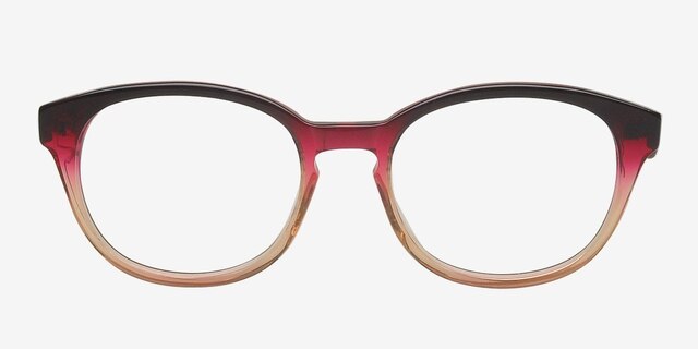 Sertolovo Burgundy & Clear AcetateEyeglass Frames from EyeBuyDirect, Front View