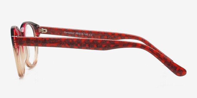 Sertolovo Burgundy & Clear AcetateEyeglass Frames from EyeBuyDirect, Side View