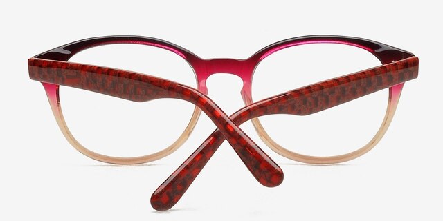 Sertolovo Burgundy & Clear AcetateEyeglass Frames from EyeBuyDirect, Closed View