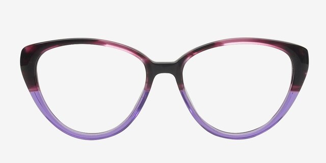 Shali Burgundy & purple AcetateEyeglass Frames from EyeBuyDirect, Front View