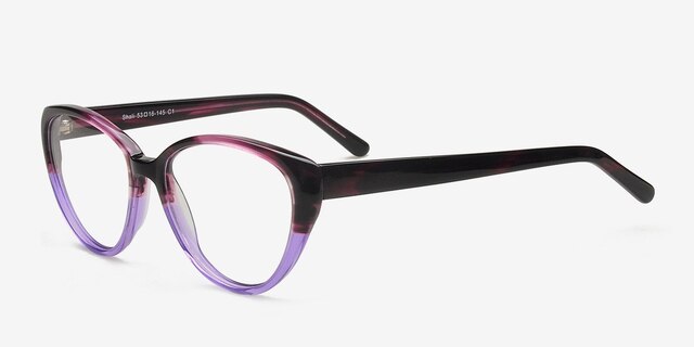 Shali Burgundy & purple AcetateEyeglass Frames from EyeBuyDirect, Angle View