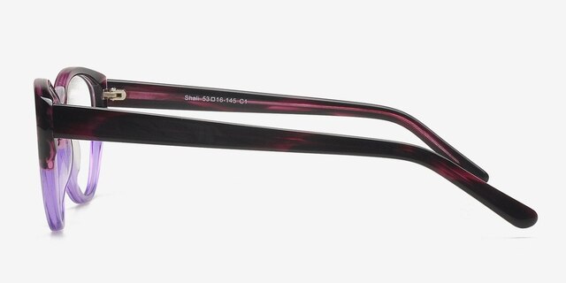 Shali Burgundy & purple AcetateEyeglass Frames from EyeBuyDirect, Side View