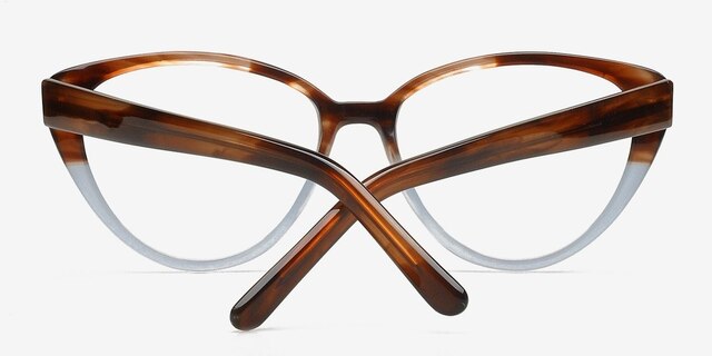 Shali Brown & Blue AcetateEyeglass Frames from EyeBuyDirect, Closed View