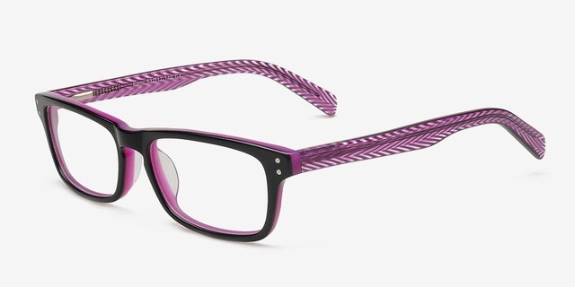Kemi Black & Purple AcetateEyeglass Frames from EyeBuyDirect, Angle View