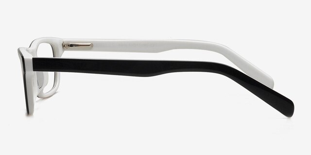 Kemi Black & White AcetateEyeglass Frames from EyeBuyDirect, Side View